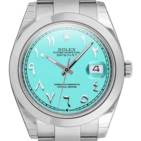 rolex baby blue arabic dial